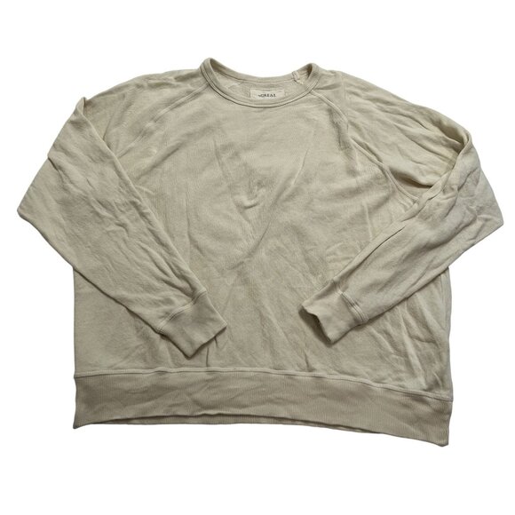 The Great The College Sweatshirt in Washed White - Picture 1 of 7